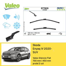 Wycieraczki przód do Skoda Enyaq iV SUV (2020-) Valeo Silencio Flat 