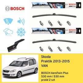 Wycieraczki przód do Skoda Praktik VAN (2013-2015) BOSCH AeroTwin Plus 