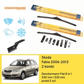 Wycieraczki przód do Skoda Fabia 2 kombi (2006-2013) Denckermann Flat 8 in 1 