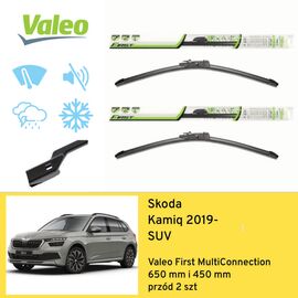 Wycieraczki przód do Skoda Kamiq SUV (2019-) Valeo First MultiConnection 