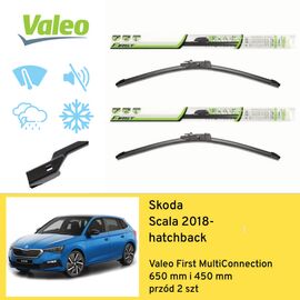Wycieraczki przód do Skoda Scala hatchback (2018-) Valeo First MultiConnection 