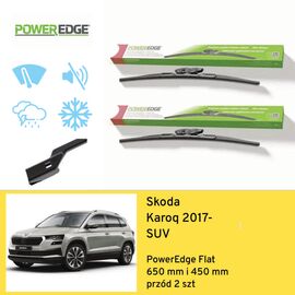 Wycieraczki przód do Skoda Karoq SUV (2017-) PowerEdge Flat 