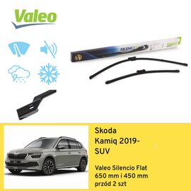 Wycieraczki przód do Skoda Kamiq SUV (2019-) Valeo Silencio Flat 