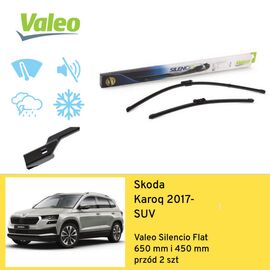 Wycieraczki przód do Skoda Karoq SUV (2017-) Valeo Silencio Flat 