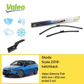 Wycieraczki VALEO Silencio Flat do Skoda Scala (2018-) 650 mm i 450 mm 