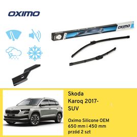 Wycieraczki przód do Skoda Karoq SUV (2017-) Oximo Silicone OEM 