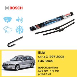 Wycieraczki przód do BMW seria 3 E46 kombi (1997-2006) BOSCH AeroTwin 