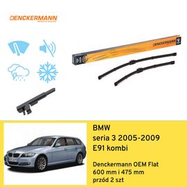 Wycieraczki przód do BMW seria 3 E91 kombi (2005-2009) Denckermann OEM Flat 