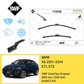 Wycieraczki przód do BMW X6 E71, E72 (2011-2014) SWF VisioFlex Original 