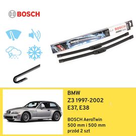 Wycieraczki przód do BMW Z3 E37, E38 (1997-2002) BOSCH AeroTwin 