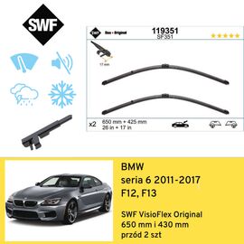 Wycieraczki przód do BMW seria 6 F12, F13 (2011-2017) SWF VisioFlex Original 