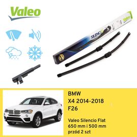 Wycieraczki przód do BMW X4 F26 (2014-2018) Valeo Silencio Flat 