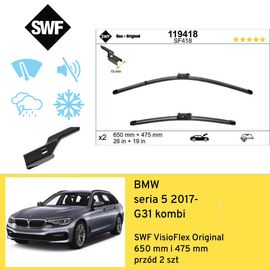 Wycieraczki przód do BMW seria 5 G31 kombi (2017-) SWF VisioFlex Original 