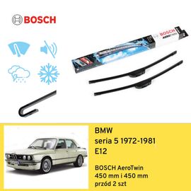 Wycieraczki przód do BMW seria 5 E12 (1972-1981) BOSCH AeroTwin 