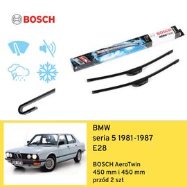 Wycieraczki przód do BMW seria 5 E28 (1981-1987) BOSCH AeroTwin 