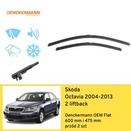 Wycieraczki przód do Skoda Octavia 2 liftback (2004-2013) Denckermann OEM Flat 