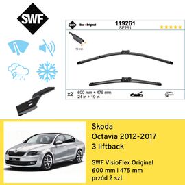 Wycieraczki przód do Skoda Octavia 3 liftback (2012-2017) SWF VisioFlex Original 