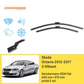 Wycieraczki przód do Skoda Octavia 3 liftback (2012-2017) Denckermann OEM Flat 