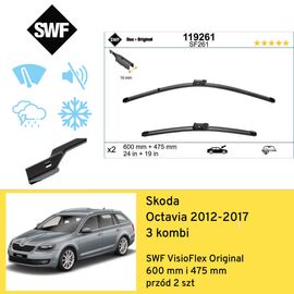 Wycieraczki przód do Skoda Octavia 3 kombi (2012-2017) SWF VisioFlex Original 