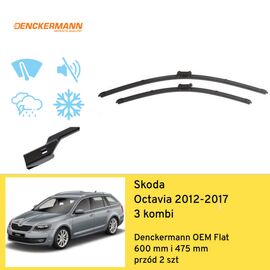 Wycieraczki przód do Skoda Octavia 3 kombi (2012-2017) Denckermann OEM Flat 