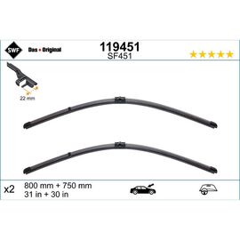 Wycieraczki SWF VisioFlex Original do Citroen C4 Picasso B58 10.2006-03.2008 side pin wiper arm (2007-2008) 800 mm i 750 mm 