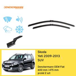 Wycieraczki przód do Skoda Yeti SUV (2009-2013) Denckermann OEM Flat 