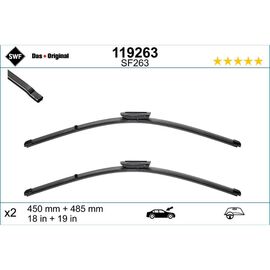 Wycieraczki SWF VisioFlex Original do Mini One/Cooper/Cooper S 3 R56, R57, R58 facelift, bayonet wiper arm (2012-2015) 450 mm i 475 mm 
