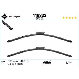 Wycieraczki SWF VisioFlex Original do Renault Megane 2 LM 02.2006-10.2009 bayonet wiper arm (2006-2009) 600 mm i 450 mm 