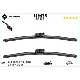 Wycieraczki SWF VisioFlex Original do Range Rover  4 LG facelift 09.2016-2021 original wiper arm, flat rear wiper (2016-2021) 600 mm i 500 mm 