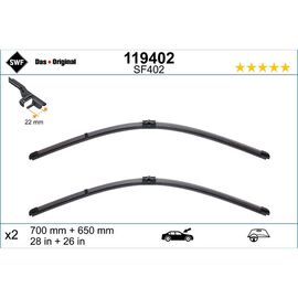 Wycieraczki SWF VisioFlex Original do Renault Modus FP, JP 06.2004-05.2005 rear wiper 260 mm (2004-2005) 700 mm i 650 mm 