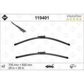 Wycieraczki SWF VisioFlex Original do Peugeot 307 hatchback facelift 10.2004-08.2008 pinch tab wiper arm (2004-2008) 700 mm i 650 mm 