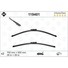 Wycieraczki SWF VisioFlex Original do Peugeot 307 SW Station Wagon facelift 10.2004-08.2008 pinch tab wiper arm (2004-2008) 700 mm i 650 mm 