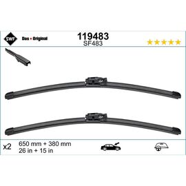 Wycieraczki SWF VisioFlex Original do Renault Captur 1 J5 facelift 03.2016-10.2019 original wiper arm (2016-2019) 650 mm i 380 mm 