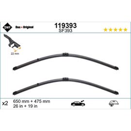 Wycieraczki SWF VisioFlex Original do Citroen C5 DC, DE 10.2004-03.2008 side pin wiper arm, flat rear wiper (2004-2008) 650 mm i 475 mm 