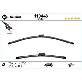 Wycieraczki SWF VisioFlex Original do Ford Tourneo Custom 1 rear door (2012-) 750 mm i 700 mm 