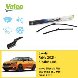 Wycieraczki przód do Skoda Fabia 4 hatchback (2021-) Valeo Silencio Flat 