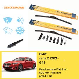 Wycieraczki przód do BMW seria 2 G42 (2021-) Denckermann Flat 8 in 1 