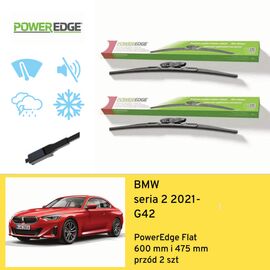 Wycieraczki przód do BMW seria 2 G42 (2021-) PowerEdge Flat 