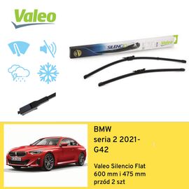 Wycieraczki przód do BMW seria 2 G42 (2021-) Valeo Silencio Flat 
