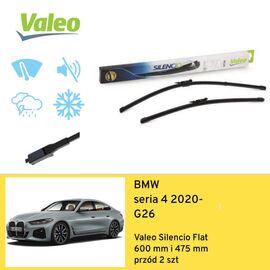 Wycieraczki przód do BMW seria 4 G26 (2020-) Valeo Silencio Flat 