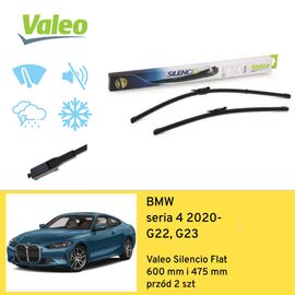 Wycieraczki przód do BMW seria 4 G22, G23 (2020-) Valeo Silencio Flat 