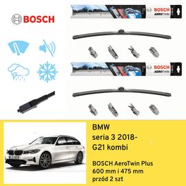 Wycieraczki przód do BMW seria 3 G21 kombi (2018-) BOSCH AeroTwin Plus 