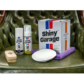 Shiny Garage Leather Kit Soft zestaw do pielęgnacji skórzanej tapicerki o lekkich i średnich zabrudzeniach 