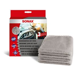 SONAX Microfasertuch soft touch Delikatne ściereczki z mikrofibry 340 gsm 40×40 cm 3 szt 