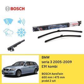 Wycieraczki przód do BMW seria 3 E91 kombi (2005-2009) BOSCH AeroTwin 