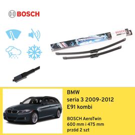 Wycieraczki przód do BMW seria 3 E91 kombi (2009-2012) BOSCH AeroTwin 