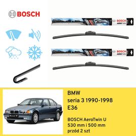 Wycieraczki przód do BMW seria 3 E36 (1990-1998) BOSCH AeroTwin U 
