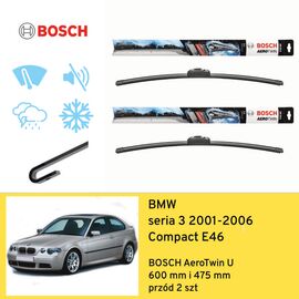 Wycieraczki przód do BMW seria 3 Compact E46 (2001-2006) BOSCH AeroTwin U 