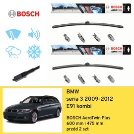 Wycieraczki przód do BMW seria 3 E91 kombi (2009-2012) BOSCH AeroTwin Plus 