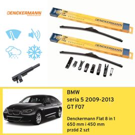 Wycieraczki przód do BMW seria 5 GT F07 (2009-2013) Denckermann Flat 8 in 1 